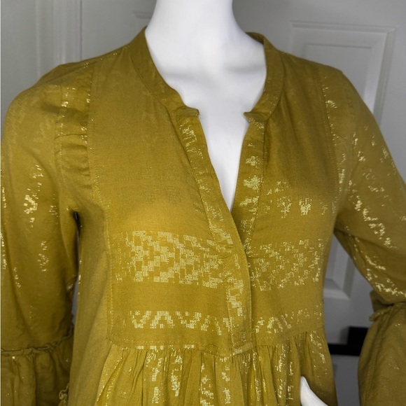 Elan Elegant Gold Tiered Dress Size Medium.   #318 - Picture 3 of 17